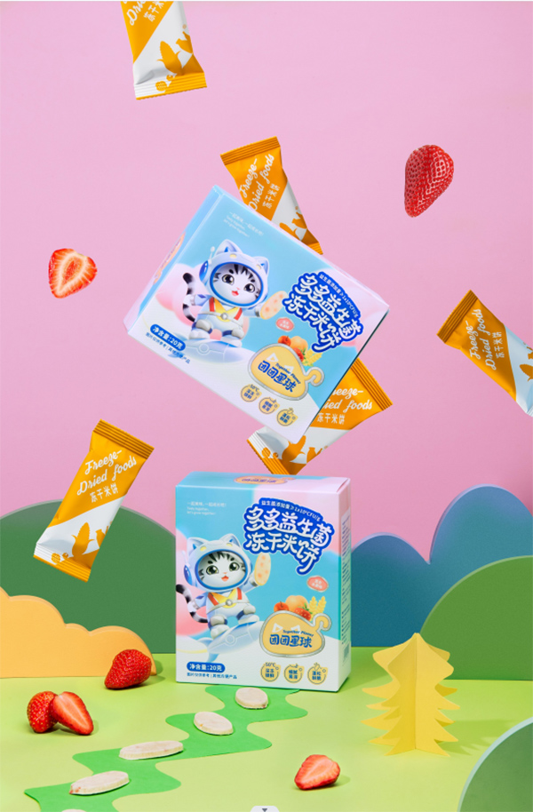 團(tuán)團(tuán)星球多多益生菌凍干米餅-草莓味