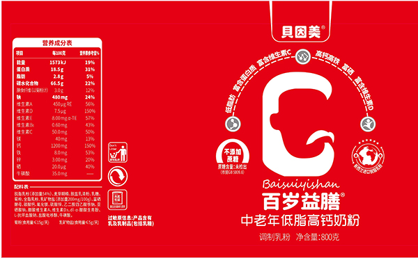 貝因美百歲益膳中老年低脂高鈣奶粉01.jpg