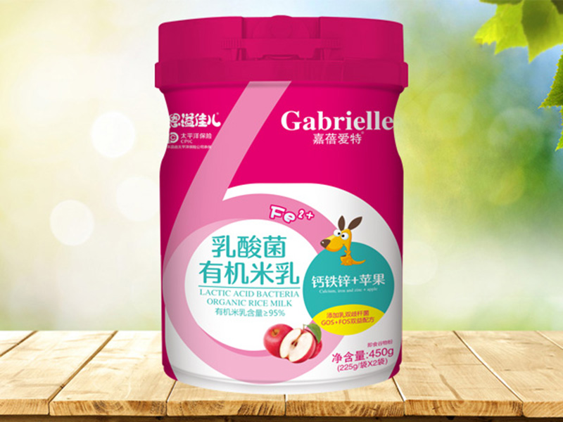嘉蓓愛特恩溢佳兒乳酸菌有機(jī)米乳 鈣鐵鋅+蘋果