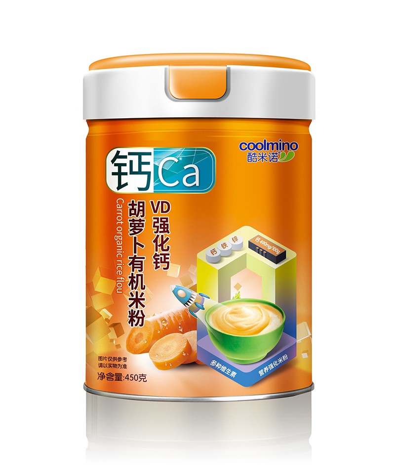 酷米諾VD強(qiáng)化鈣胡蘿卜有機(jī)米粉450克