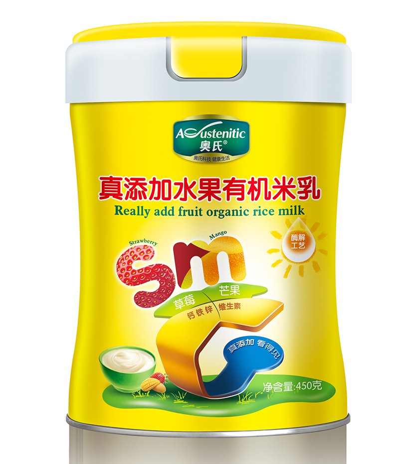 奧氏真添加水果有機米乳 450克