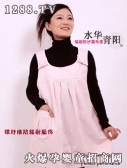 水華青陽防輻射雙扣蝴蝶孕婦裙