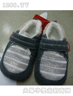 麗嬰房灰色點(diǎn)亮嬰兒鞋