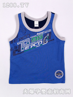 小豬班納藍(lán)色針織背心