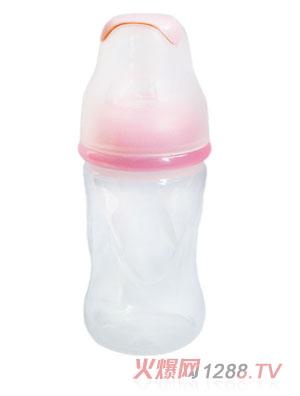 親恩4安標(biāo)口徑花型PP奶瓶（粉色）