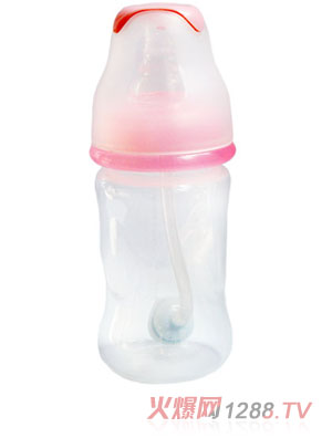親恩4安標(biāo)口徑花型自動(dòng)PP奶瓶（粉紅）