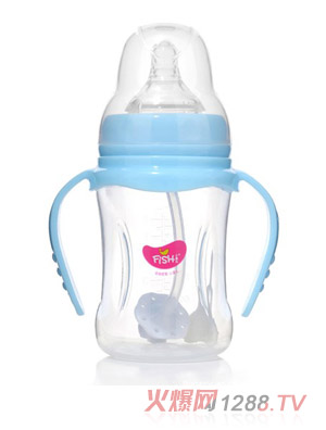 小魚兒PP雙柄自動奶瓶210ml藍(lán)色