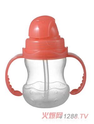 希旺握把吸管防漏學(xué)飲杯180ml