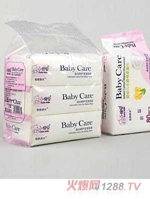 小傻旦嬰幼兒無(wú)香綿柔濕巾80片