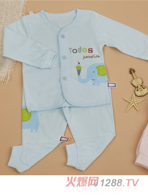 金色小魚純棉素色單面大象束口桃開套