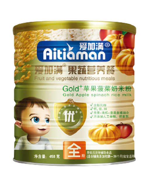 愛加滿蘋果菠菜奶米粉