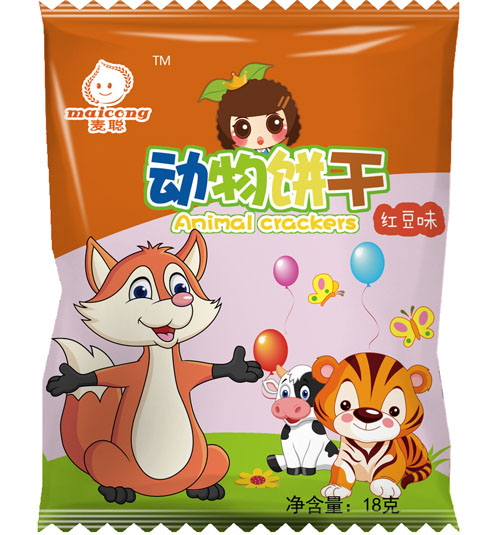 麥聰動(dòng)物餅干紅豆味