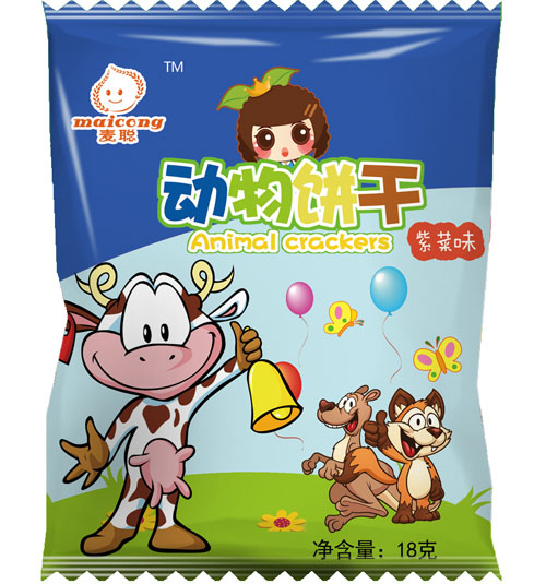 麥聰動(dòng)物餅干紫菜味