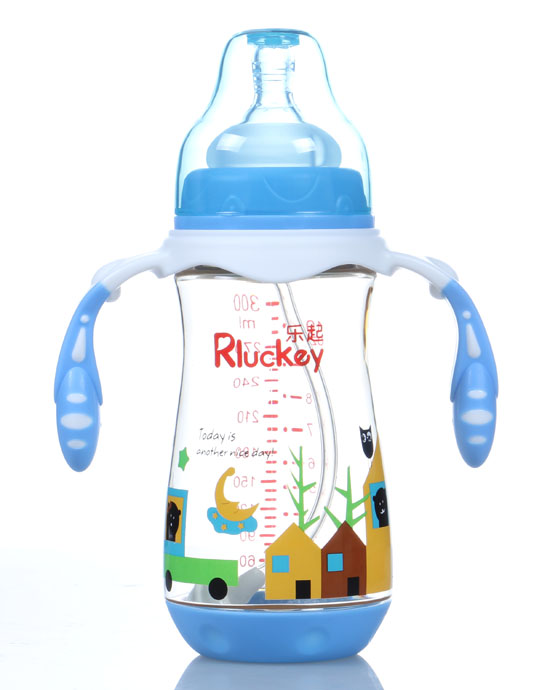樂起300ml弧形有耳PPSU奶瓶藍(lán)