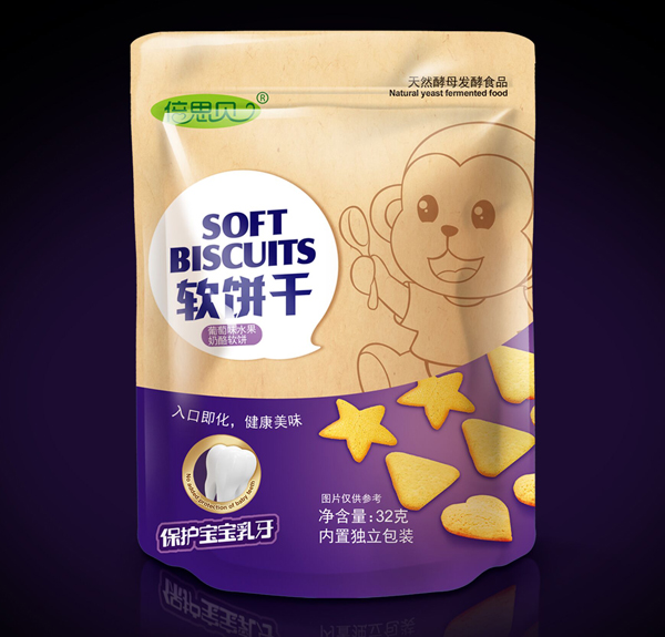 倍思貝葡萄味水果奶酪軟餅干32克